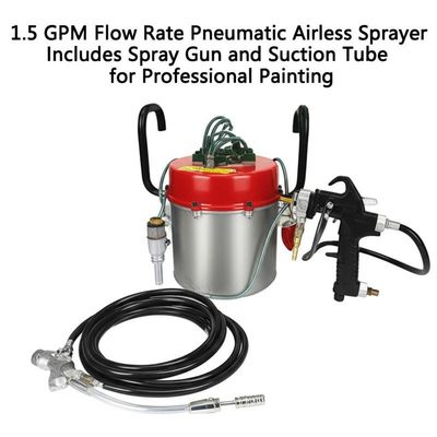 1.5 GPM Flow Rate Pneumatic Airless Sprayer Includes Spray Gun and Suction Tube for Professional Painting
